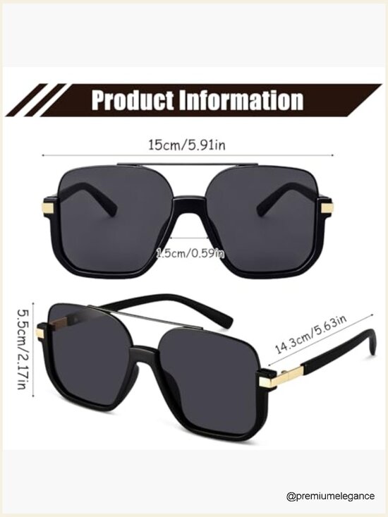 Retro Aviator Sunglasses for Women Men Polarized Trendy Square Sun Glasses 70s main image 5